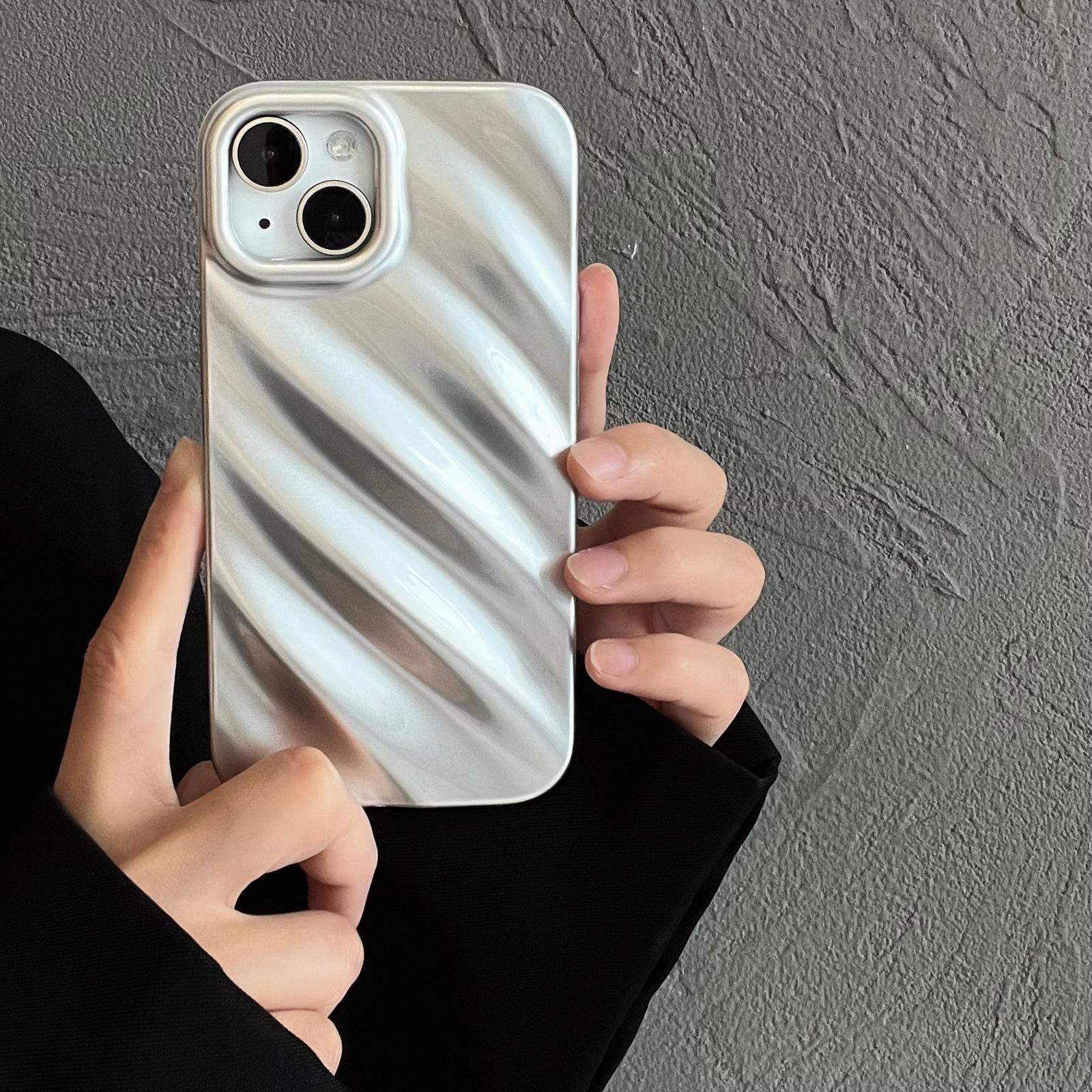 

Silver ripple phone case suitable for iPhone 11, iPhone 12, iPhone 13 iPhone 11