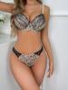 Lace Bra Thong Set Push up Underwear set Women Panties Hollow Lace Intimates Bras and Panty set