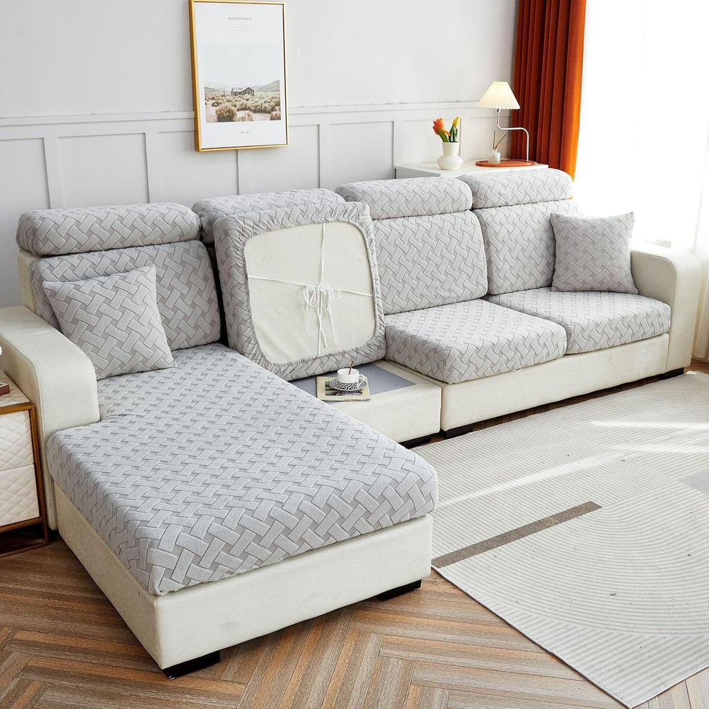 3D Jacquard Velvet Sofa Hat: Elastic Full-Cover Cushion for Autumn & Winter