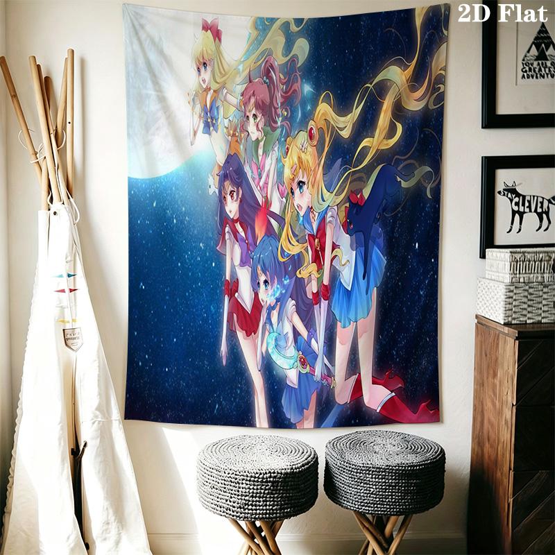 Sailor Moon Guardians Harmony Tapestry Wallmounted Fashion Print Background Cloth Atmospheric Background Cloth Christmas Gift
