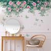 Green Leaf Wall Decals Plant Flower Butterfly DIY Removable Wall Stickers Peel And Stick Art Wallpaper For Living Room