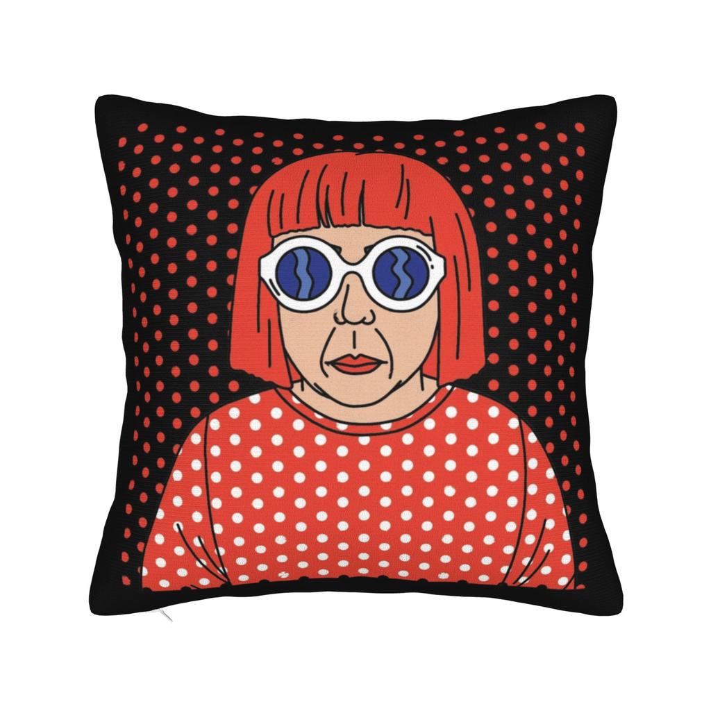 Yayoi Kusama Art Square Pillow Case Polka Aesthetic Cushion Cover Vintage Zippered Decorative Throw Pillow Case Cover for Seat