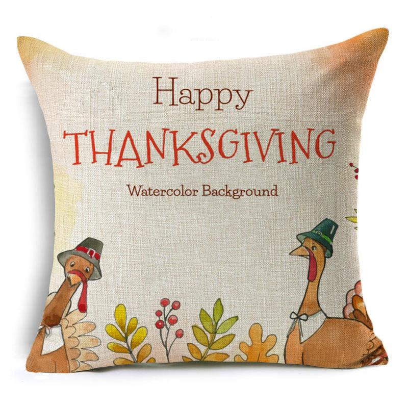 New Thanksgiving Pumpkin Linen Pillow Cover Festive Home Decoration Pillow Cushion Cover