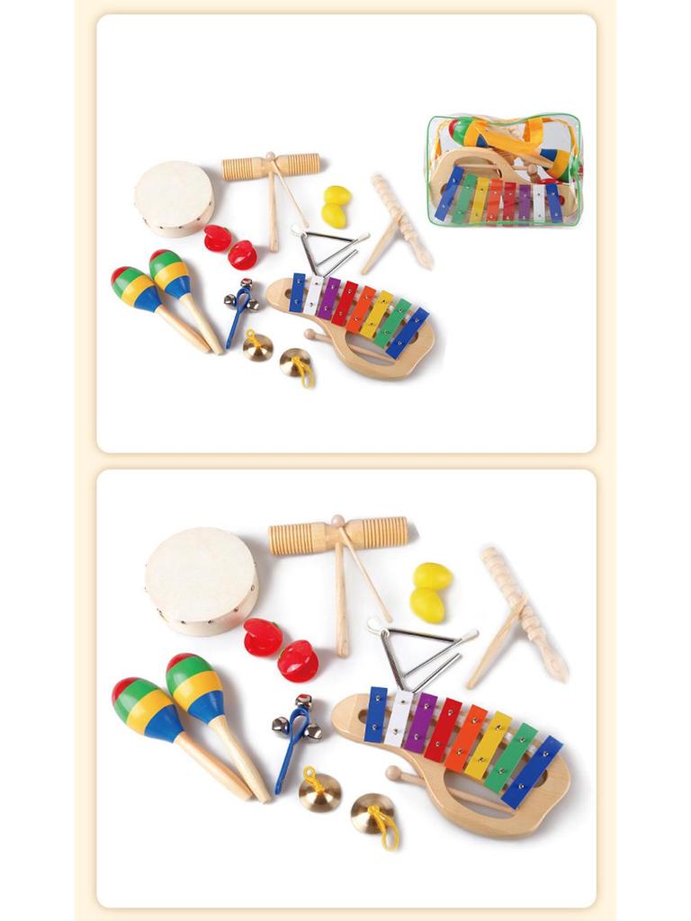 Ten-Piece Music Toy Set for Early Education: Percussion Instruments for Toddlers and Kindergarten
