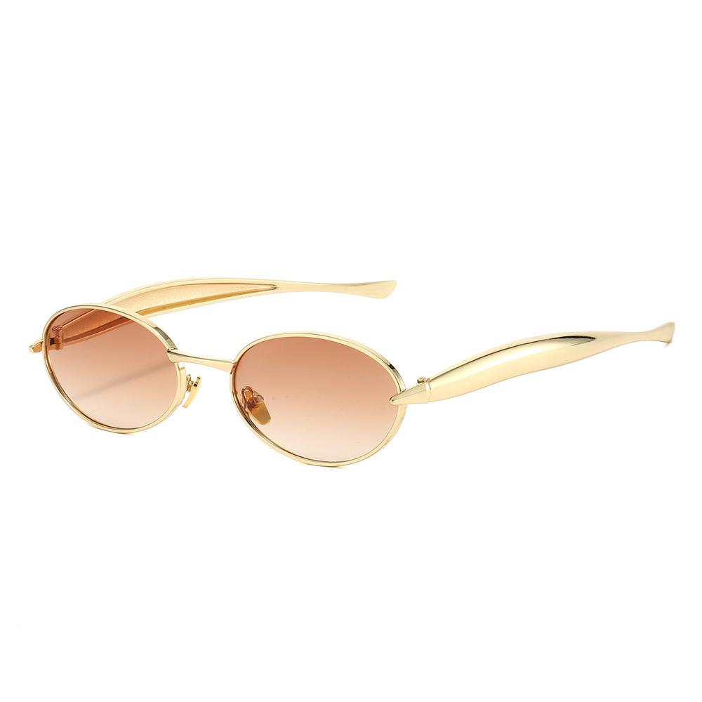 New Fashion Oval Sunglasses For Men And Women Uv400 Alloy Eyewear Fish-Shaped Sun Glasses High Quality Brand Designer