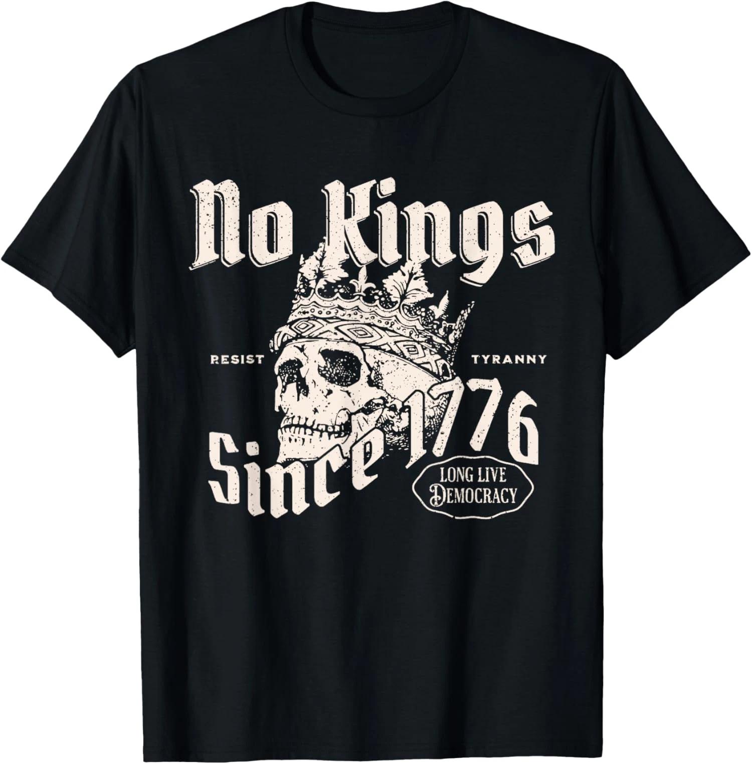 Since 1776 No Kings Skull Shirt – Funny Patriotic Design Gift Tee Unisex L