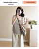 Maternity Petite Striped French Long Sleeve Shirt Set - High-End Spring/Summer Design