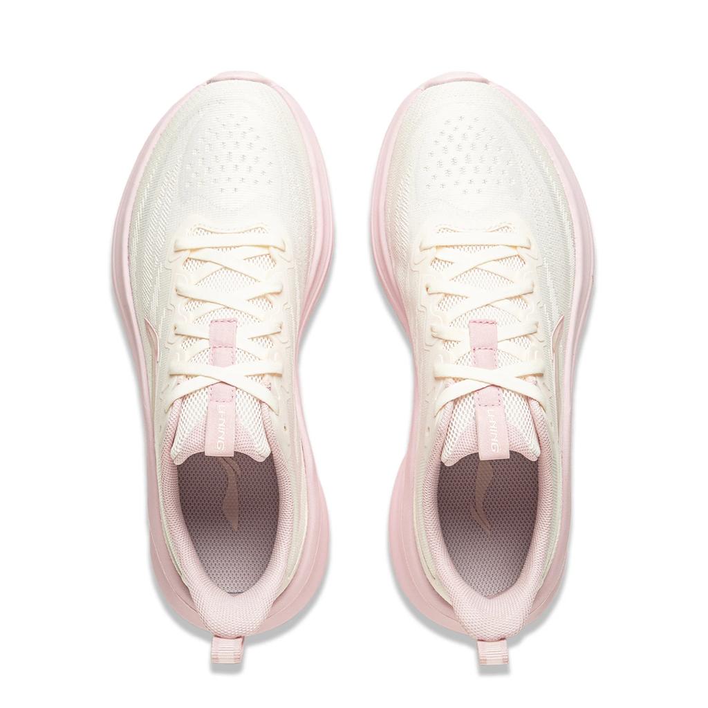 Li Ning Light Breeze Textile, TPU Low top Casual Running Shoes Women's White Pink ARSV108-3
