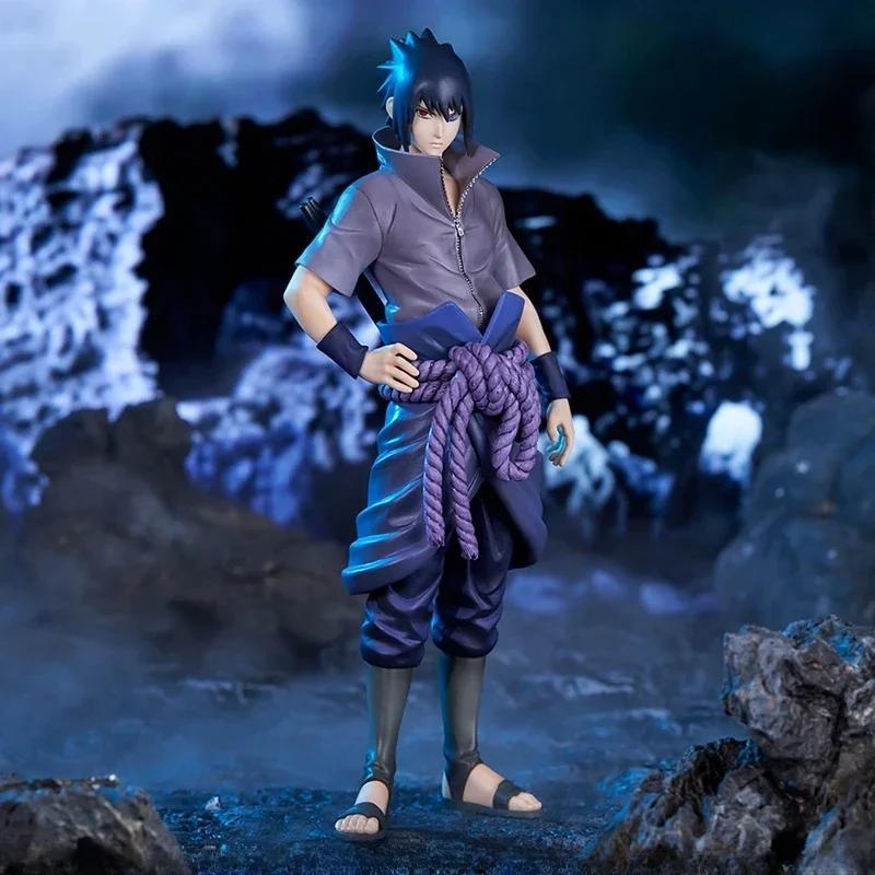 Bandai 20cm Naruto Shippuden Action Figure Set - Uchiha Sasuke Hatake Kakashi Namikaze Minato Anime Collection Model Toys Gifts