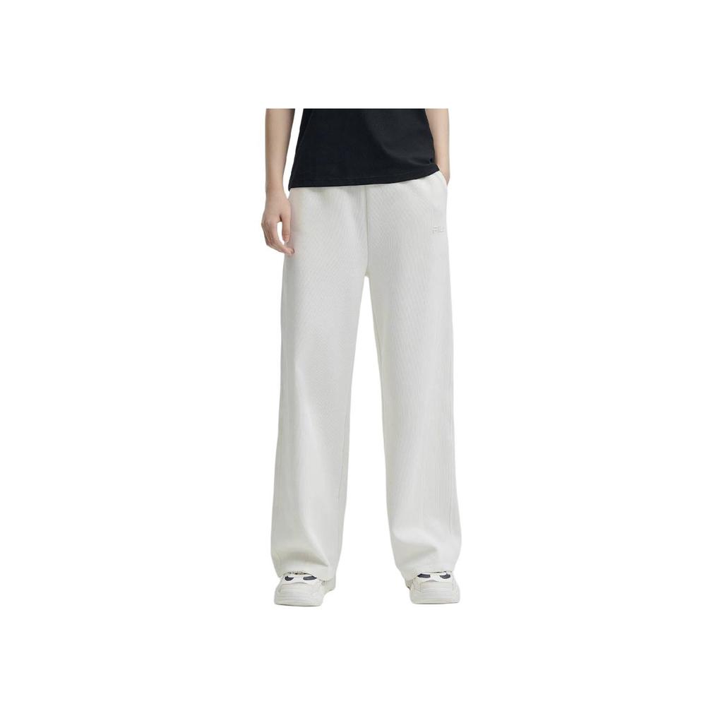 Fila Heritage Series Fashion Knit Versatile Straight Loose Casual Pants Women Bottoms Off-White F11W448609F-BG