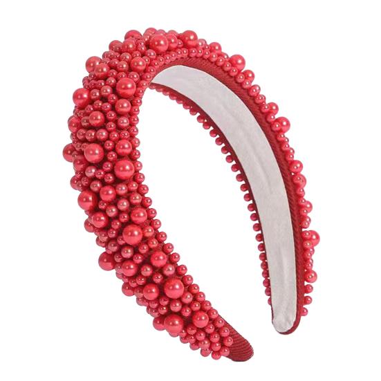 Imitation Pearl Hair Hoop Wide Heightened Headband Flexible Comfortable Fit Hair Hoop Hair Accessory
