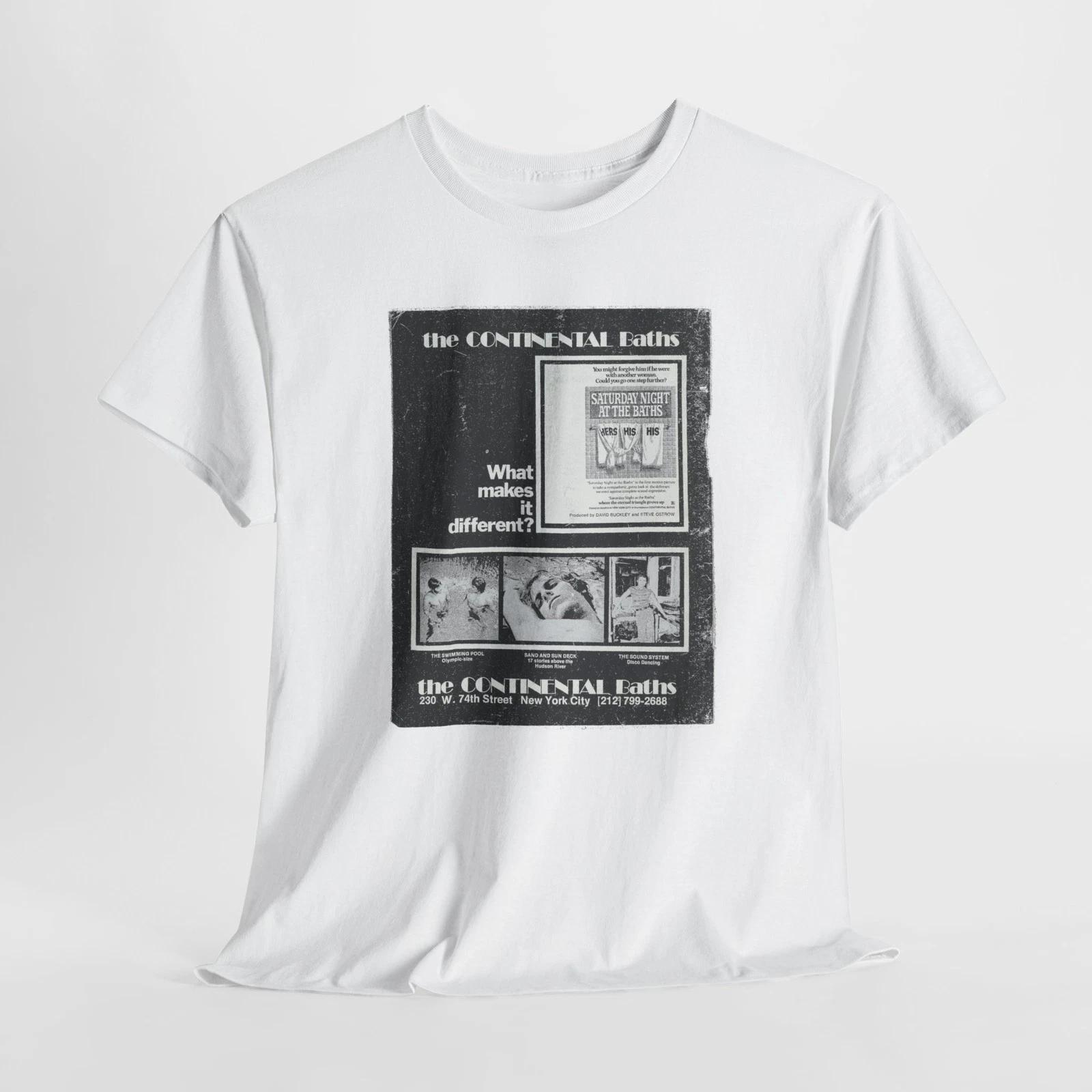 

Continental Baths Unisex Tee Shirt, Gay Bathhouse Retro Design, LGBT Pride, 3XL