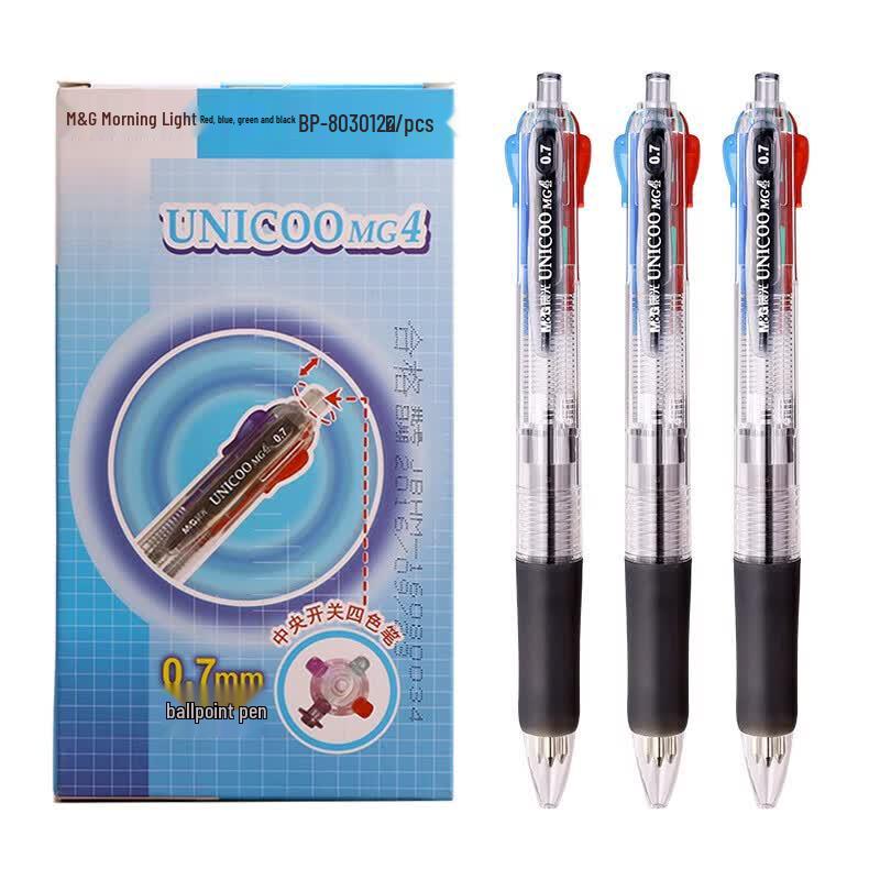 Bolígrafo Retráctil M&G de 4 Colores, 0.7mm