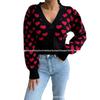 2026 Women's Casual Small Heart Cardigan Sweater - Autumn/Winter European & American Style, Perfect for Valentine's Day