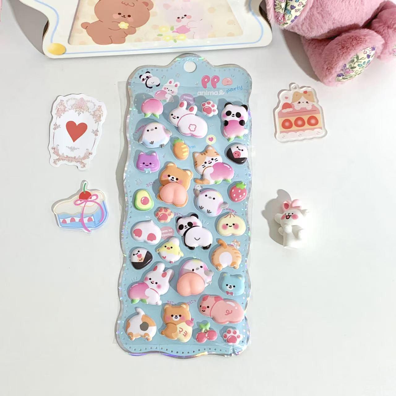 Soft Cute 3D Cartoon Animal Butt Stickers - Kids DIY Phone Decoration & Stress Relief Toys In Stock Fast Dispatch