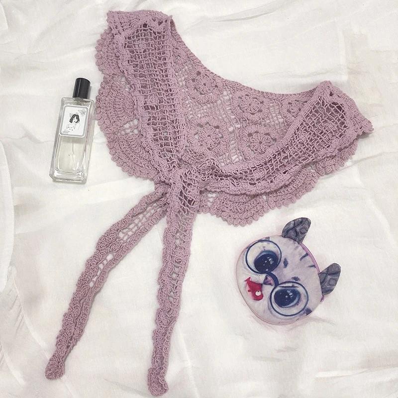 Dantela tricotate croșetat gol fals guler femei șal decorativ fals guler femei accesorii haine guler detasabil