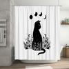 Floral Cat Shower Curtain Gothic Forest Animal Pattern Bathroom Decor Vintage Nature Home Decor Wall Hanging Tapestry Art