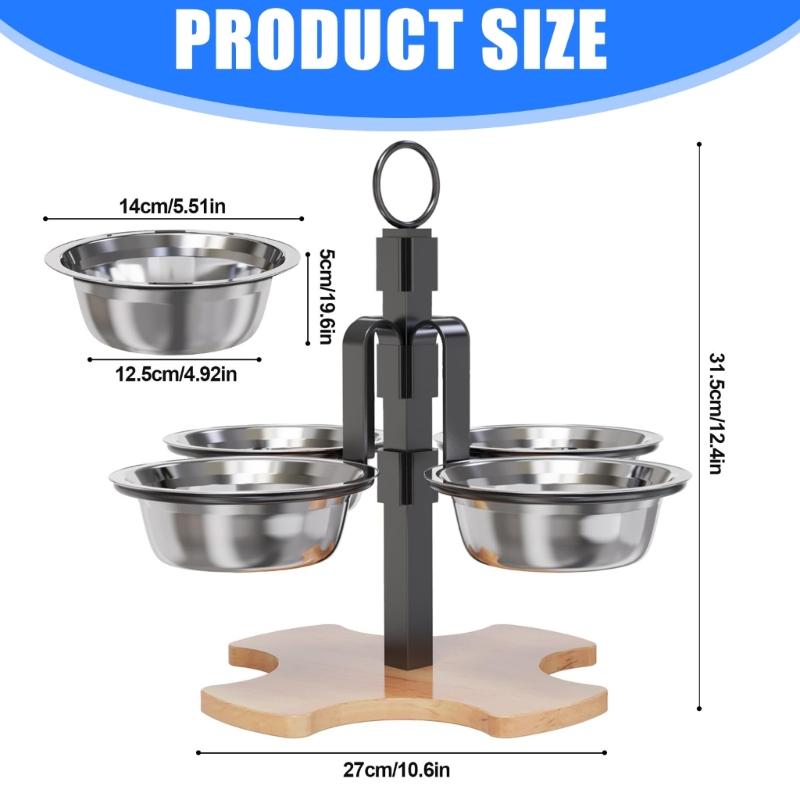 Elevated Pet Feeding Station Splash Proof For Comfortable Dog Dining Feeding Bowl Adjustable Heights