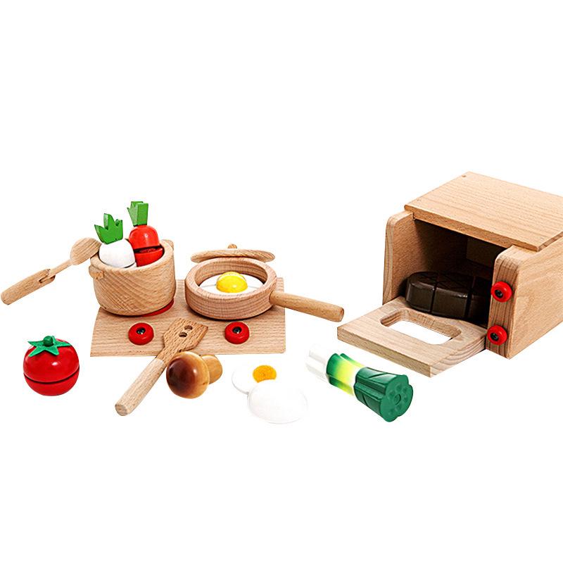 

Детский развивающий деревянный игровой кухонный набор для практического обучения