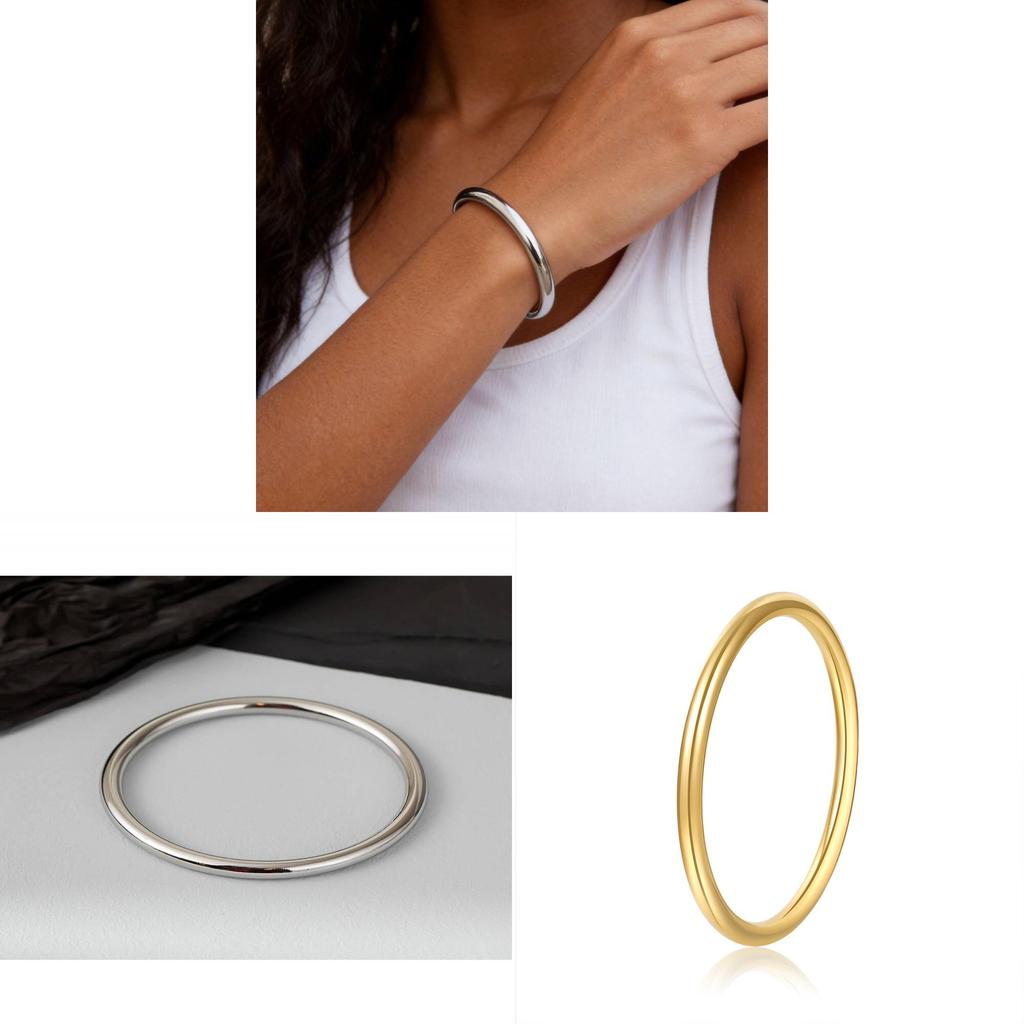 Keine IP-Beschichtung Stil Edelstahl Geometrisches Armreif Armband Schmuck Für Damen Herren