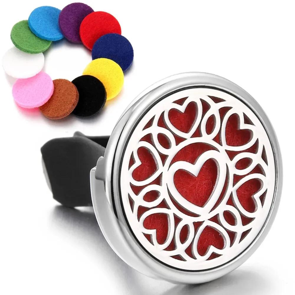 Strom Auto Aromaterapeutický Difuzér Locket Klip do Auta Parfém Difuzér Esenciálních Olejů Klip do Větrací Mřížky Auta Osvěžovač Vzduchu Čistič Se Vložkami