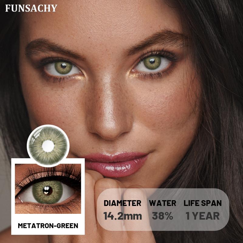 FUNSACHY 1 Pair Natural Colored Contact Lenses for Eyes Brown Pupils Lens Contact Lenses Cosmetic Green Contacts New Color Lens