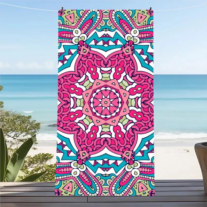 Mandala Beach Towel Large Size Outdoor Travel Camping Absorbent Beach Towels Super Soft Summer Swimming Towel Bath Towel Sea