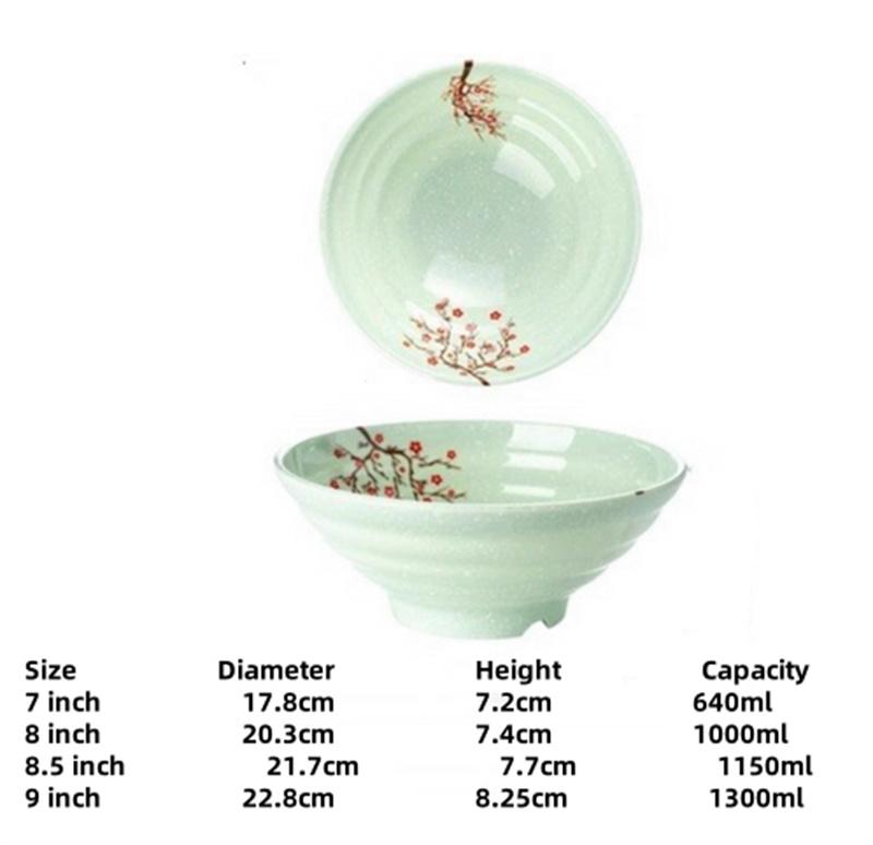 Melamine Noodle Bowl Household Plastic Tableware Restaurant big round Ramen Salad Bowl Thickened Not Easily Broken Soup Bowls