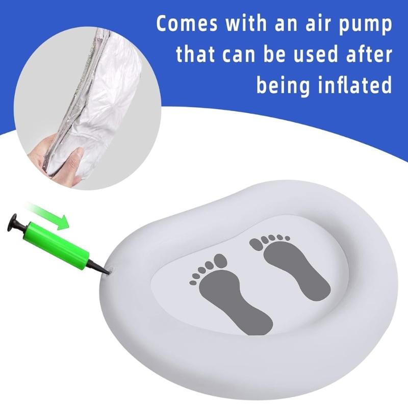 Inflatable Foot Bath Tub With Air Pumps Foot Soaking Bath Basin For Camping Beach Outdoor Use