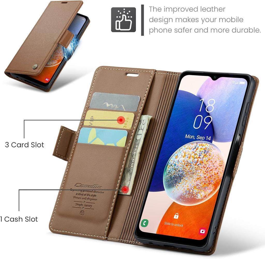 For Samsung Galaxy A14 5G Wallet Case with [RFID Blocking] Card Holder Magnetic Kickstand,Leather Flip Protective Case Wallet