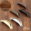 2 stuks Keukenladeknoppen Kast Kledingkast Deur 98MM Antiek Messing Schelp Trekhandgrepen met Schroeven Meubelbeslag