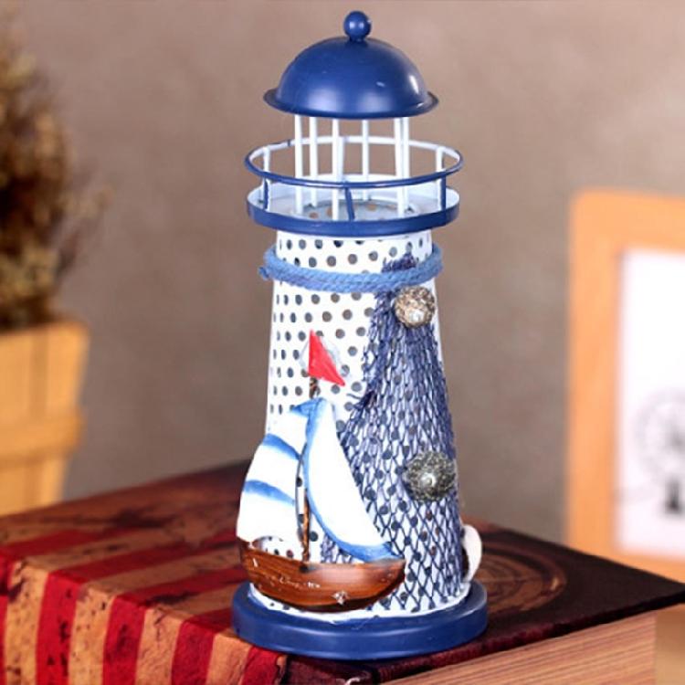 Lighthouse Metal Table Lamp Night Light Outdoor Décor Lawn and Garden Decor