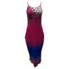 Women's Leopard Print Gradient Maxi Dress Sleeveless V Neck Casual Long Dress With Pockets