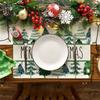 4Pieces Stylish Christmas Table Decor Placemats Table Mats for Holiday Dining Placemat Washable