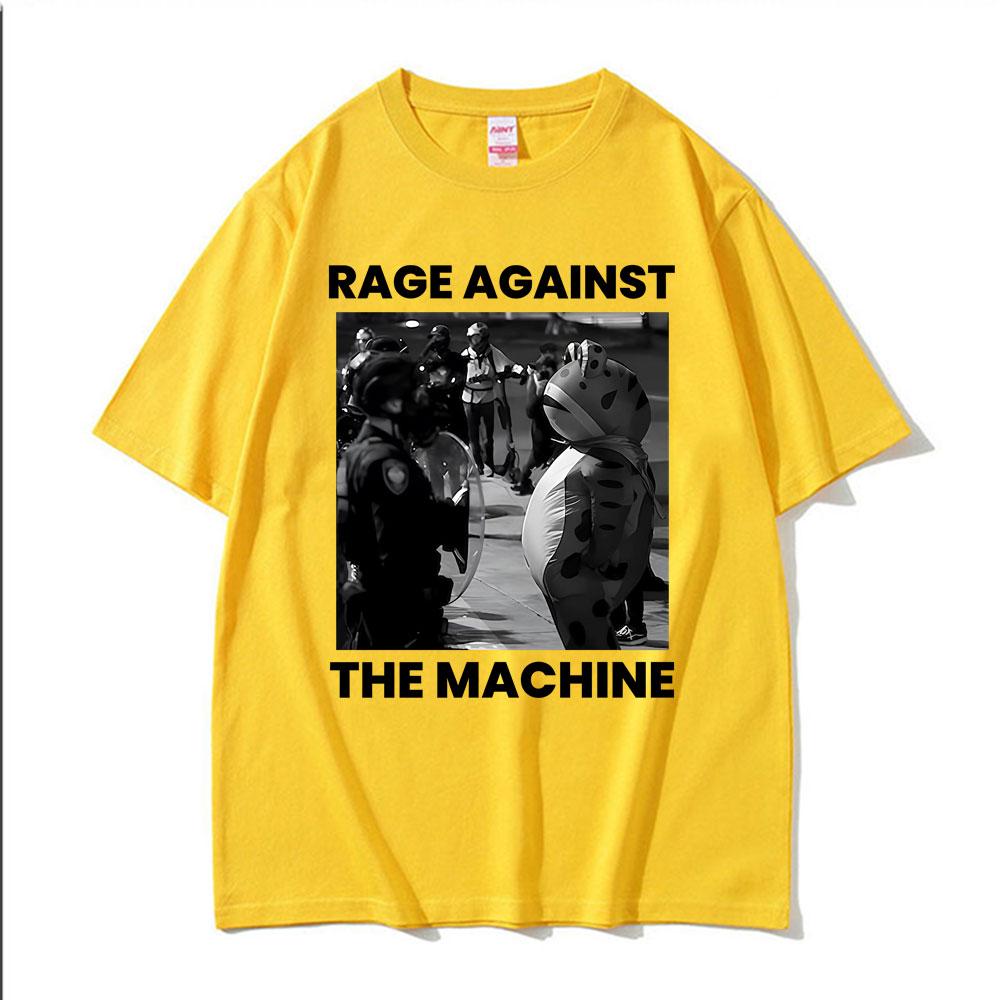 Funny Rage Against The Machine Protest Frog Meme T Shirts Men Women Clothing 100 Cotton Summer High Quality Tshirts Streetwear