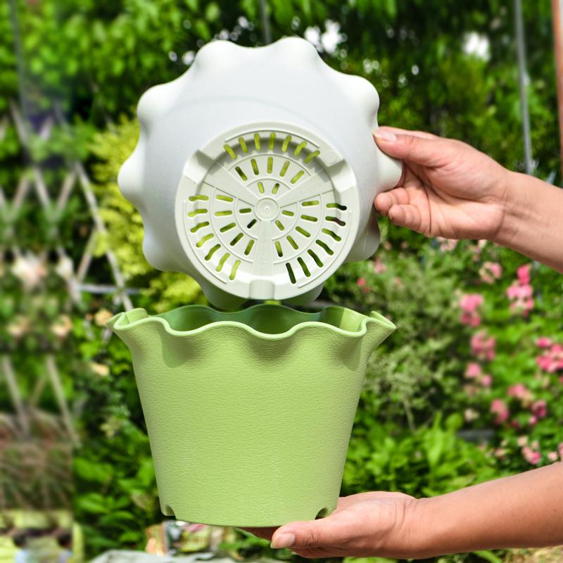 1PC Resin Not Easily Broken Elegant Flowers Durable Long-lasting Practical DIY Lotus Leaf Edge Flowerpot Living Room