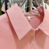 Women's Casual White Button-Up Polo Collar T-Shirt - Summer 2026 Stylish Versatile Short-Sleeved Top