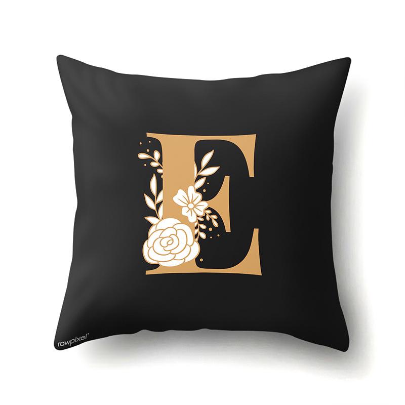 Polyester Kissenbezug Autodekoration Zuhause 26 Englische Buchstaben Gedruckt Taillenkissen Sofakissenbezug