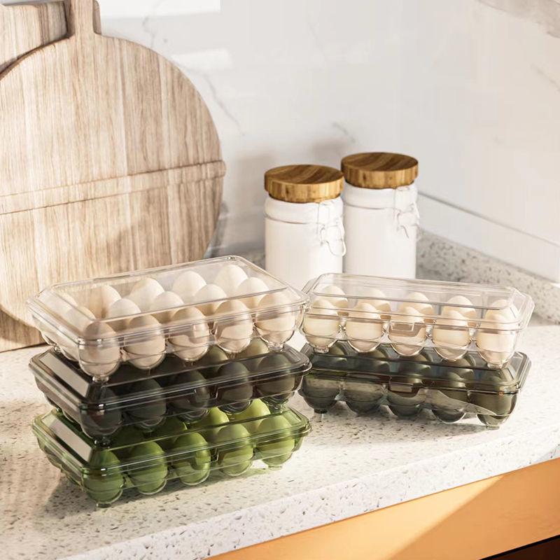 Compact Egg Storage Tray with Lid - Food Safe Organizer for Freshness in Refrigerator