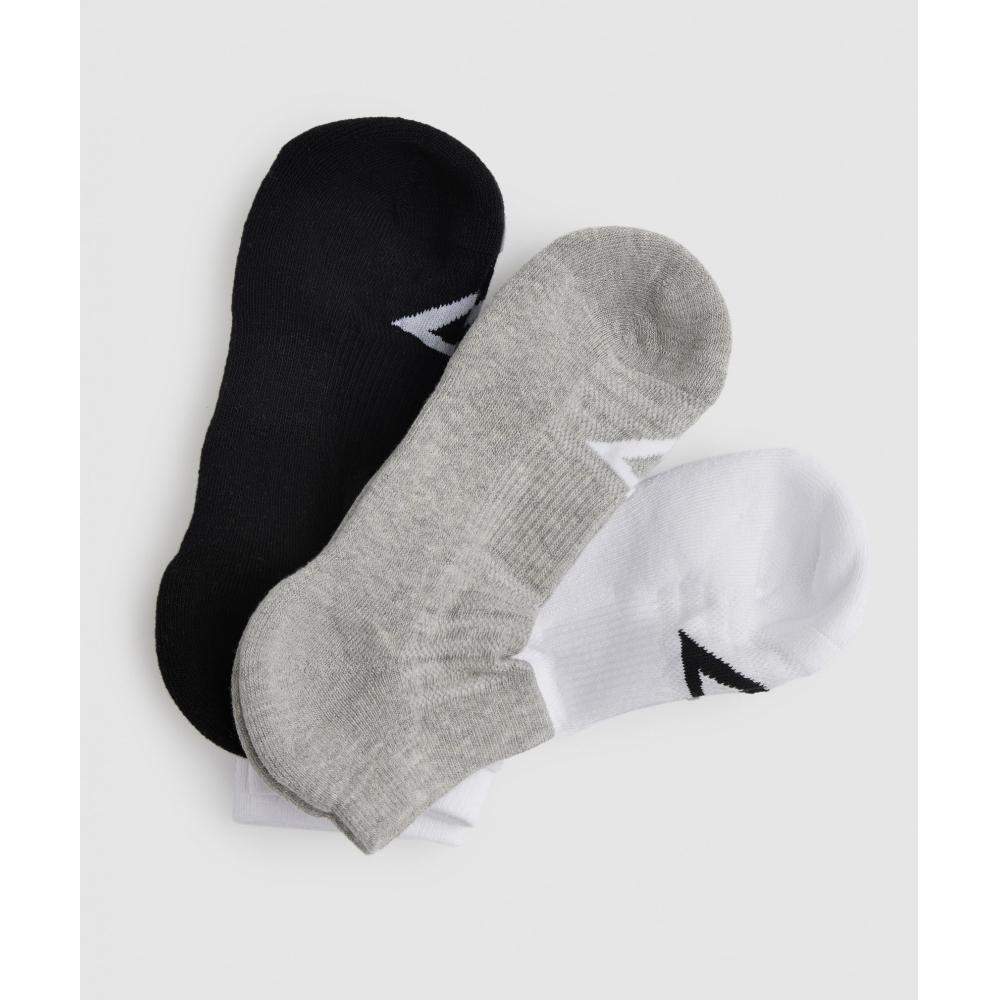 

Носки для тренировок GYMSHARK, 3 шт. Белые, Черные, Светло-серые, Marl I2A3B WBTM