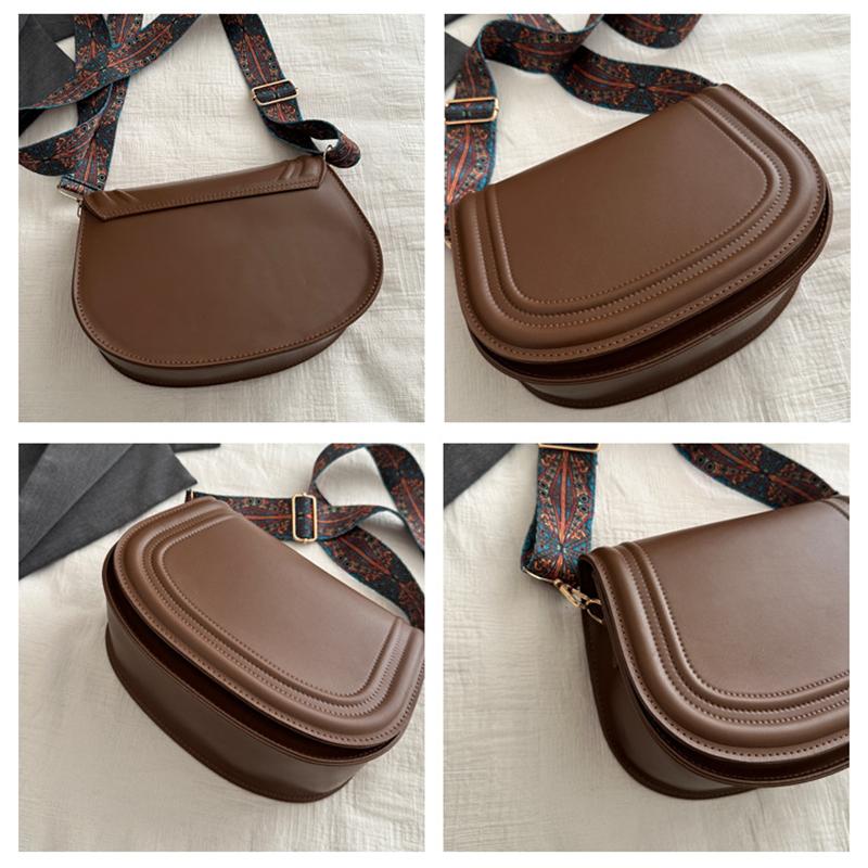 Fashion Small Flap Bag Designer Wide Strap Saddle Shoulder Bags Luxury PU Leather Crossbody Bag Trend Small Phone Purses ARI