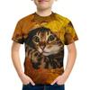 Adorable Cat 3D Printed T Shirt For Boy Girl Casual Pullover Funny Cat Tees Tops Kids T-shirt Fashion Summer Boys Girls Tshirts