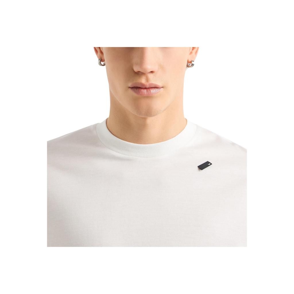 Emporio Armani Lycra Loose Short Sleeve Round Neck Drop Shoulder T-Shirt Men Tops White EM001035-AF13747-U0003