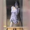 Taro Lavender Chic Top Women's Spring Design Sense Niche Loose Lazy Style Long-sleeved T-shirt U-neck Bottoming Shirt