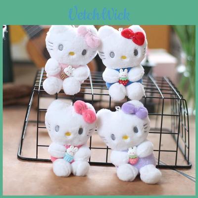 Cute Katie Cat Plush Toy Keychain Adorable Cartoon Kitten Doll Bag Pendant Stuffed Animal Keyring Characters)