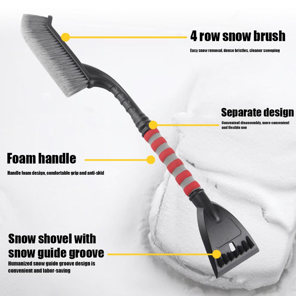 Detachable Car Snow Sweeping Shovel with EVA Foam Handle Auto Cleaning Brush Ice Scraper Remover Auto Windshield Frost Brush