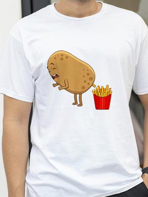 Funny French Fries Design for Men and Women Tshirt Potato Lovers Tshirt Summer Fashion Men Womens Clothing Tee