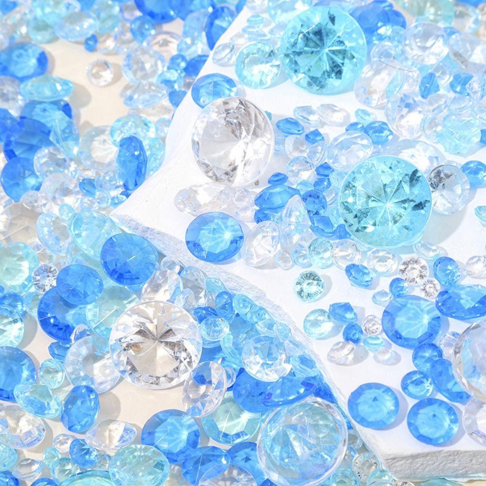 800PCS Mixed Color Acrylic Diamonds 5 Size Artificial Diamonds Gem  Home Decoration