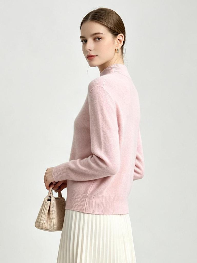 Xin Ge Women's Lambswool Cashmere Pullover: Skin-friendly, Temperature-locking Knitwear for Autumn.