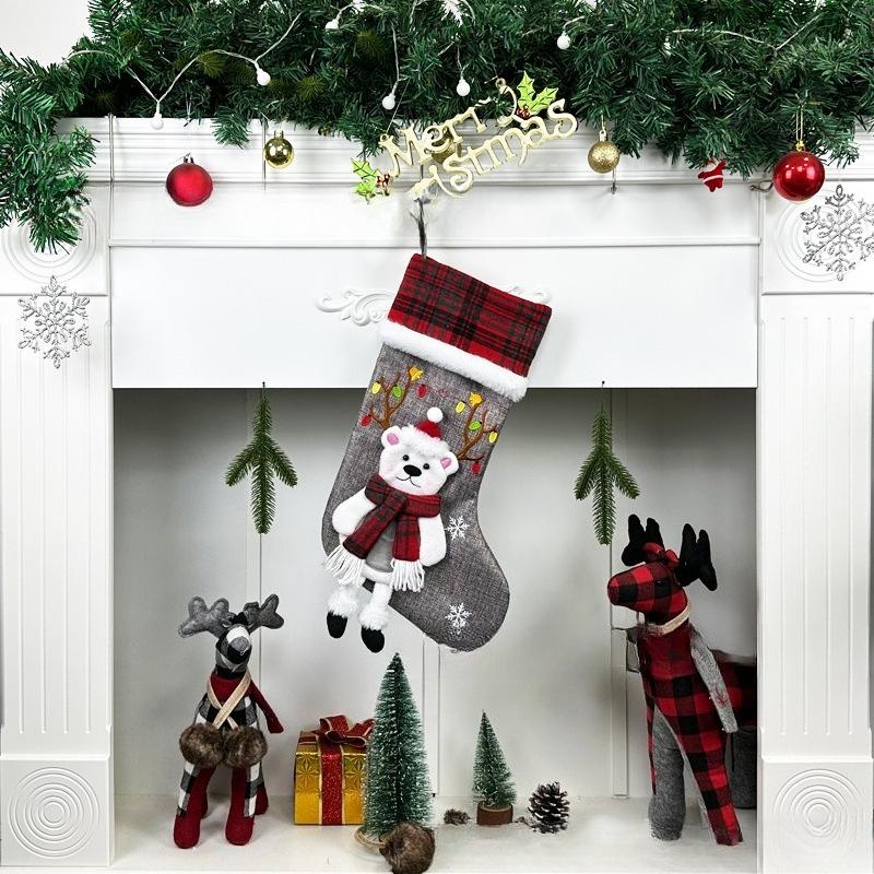 Christmas Socks Gift Bag Christmas Tree Ornaments Snowman Christmas Tree Pendant